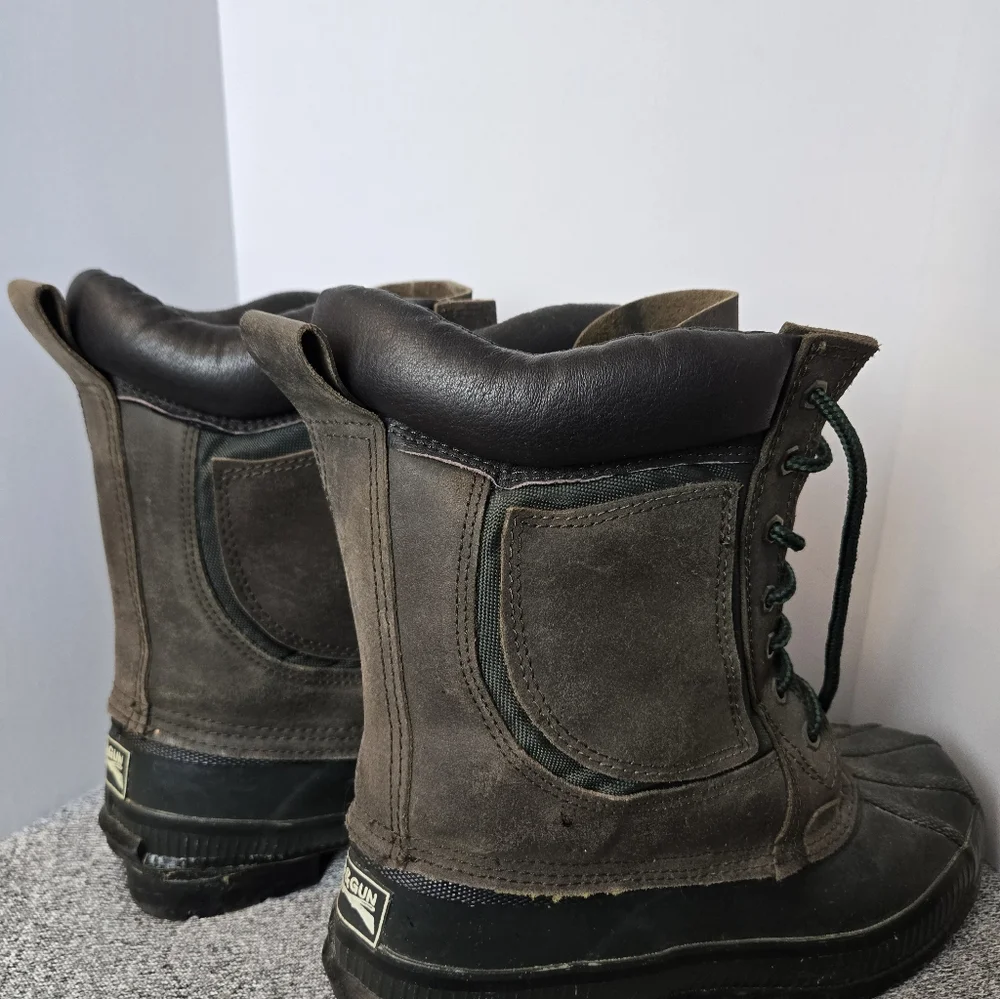 3M Thinsulate Men's Dark Brown and Green Duck Winter Steel Shank Snow Boots